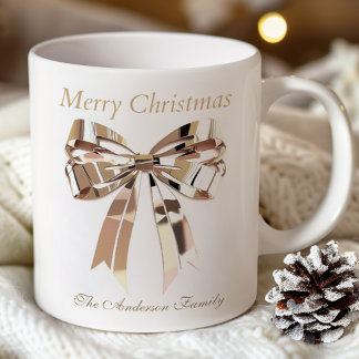 Gouden Kerstboog Mok | Aangepaste naam