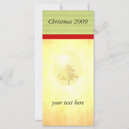 Gouden Kerstboom Adverteren Rack Kaart (Voorkant)