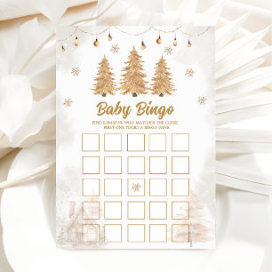 Gouden Kerstboom Baby Bingo Baby Shower Kaart