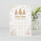 Gouden Kerstboom Baby Bingo Baby Shower Kaart (Staand voorkant)
