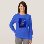 Gouden Kerstboom Blauw Lange Mouwen Shirt (Voorkant volledig)