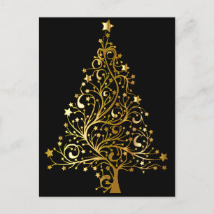gouden kerstboom - briefkaart