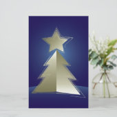 Gouden kerstboom briefpapier (Staand voorkant)