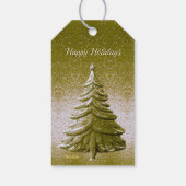 Gouden Kerstboom Cadeaublaadje Cadeaulabel (Achterkant)
