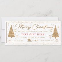 Gouden Kerstboom Cadeaubon Card