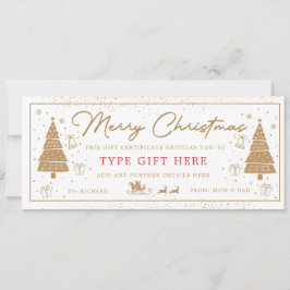 Gouden Kerstboom Cadeaubon Card Kaart