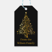 gouden kerstboom cadeaulabel (Voorkant)