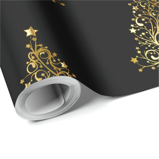 gouden kerstboom cadeaupapier (Rol Hoek)