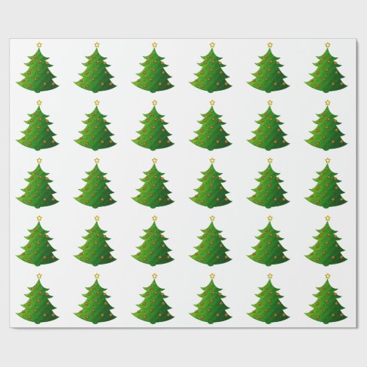 Gouden kerstboom cadeaupapier (Vlak)