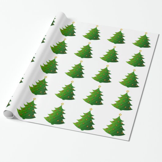 Gouden kerstboom cadeaupapier (Uitgerold)
