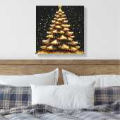 Gouden kerstboom canvas afdruk (Insitu (Slaapkamer))