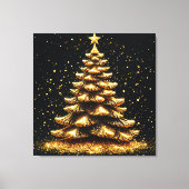 Gouden kerstboom canvas afdruk (Voorkant)