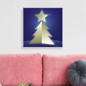 Gouden kerstboom canvas afdruk (Insitu (Woonkamer))