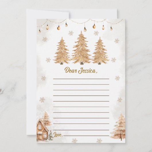 Gouden Kerstboom Capsule Nota Bericht Kaart (Voorkant)