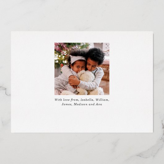 Gouden Kerstboom Custom Photo Green Luxury Folie Feestdagenkaart (Achterkant)