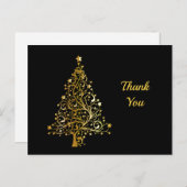 Gouden Kerstboom Dank Je Briefkaart (Voorkant / Achterkant)