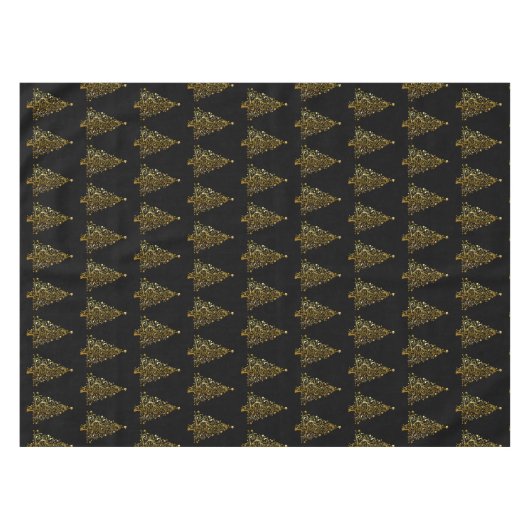 Gouden Kerstboom Designer Tafelkleed - Klein (Voorkant (Horizontaal))
