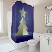 Gouden kerstboom douchegordijn (In situ)