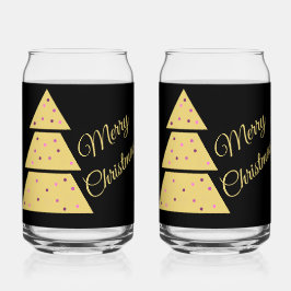 Gouden Kerstboom Drinkservies Set Blikvorm Glas