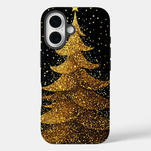 Gouden Kerstboom Elegant Festief Ontwerp Case-Mate iPhone Case (Achterkant)