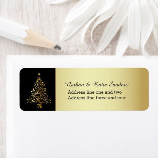  gouden kerstboom etiket (Insitu)