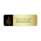  gouden kerstboom etiket (Voorkant)