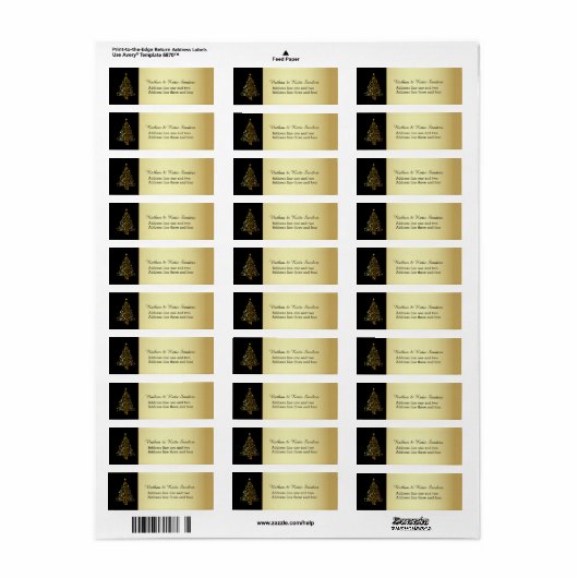  gouden kerstboom etiket (Full Sheet)