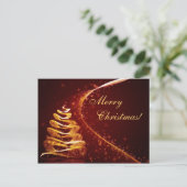 Gouden Kerstboom Feestdagenkaart (Staand voorkant)