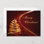 Gouden Kerstboom Feestdagenkaart (Voorkant / Achterkant)