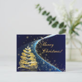 Gouden Kerstboom Feestdagenkaart (Staand voorkant)