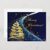 Gouden Kerstboom Feestdagenkaart (Voorkant / Achterkant)