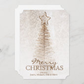 Gouden Kerstboom Feestdagenkaart (Voorkant / Achterkant)
