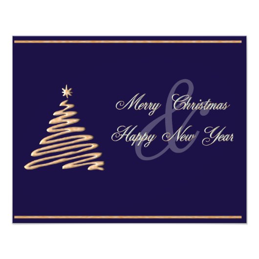 gouden kerstboom foto afdruk (Voorkant)