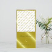 Gouden Kerstboom Geprègede Groeten Feestdagenkaart (Staand voorkant)