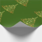 Gouden kerstboom groen inpakpapier (Hoek)
