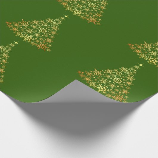 Gouden kerstboom groen inpakpapier (Hoek)