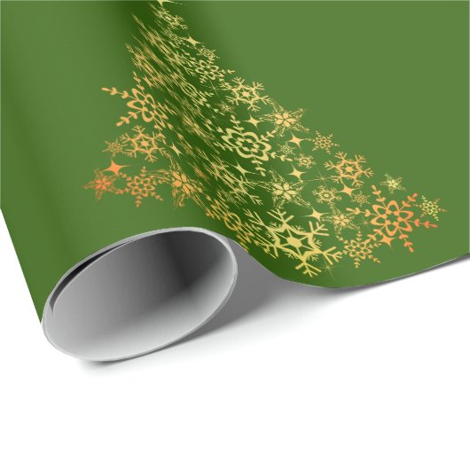 Gouden kerstboom groen inpakpapier (Rol Hoek)