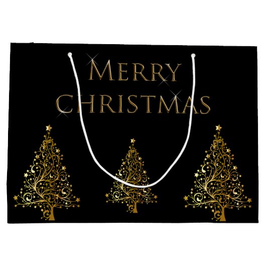 gouden kerstboom groot cadeauzakje (Achterkant)