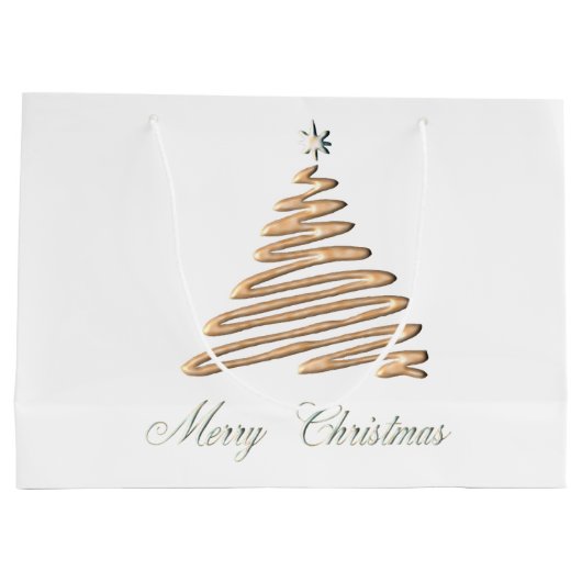 gouden kerstboom groot cadeauzakje (Achterkant)