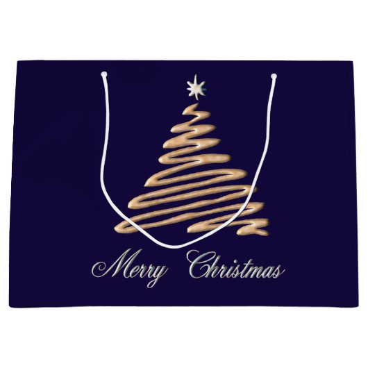 gouden kerstboom groot cadeauzakje (Voorkant)