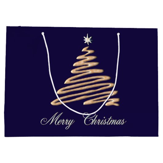 gouden kerstboom groot cadeauzakje (Achterkant)