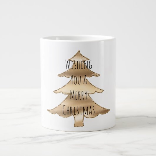 gouden kerstboom grote koffiekop (Voorkant)