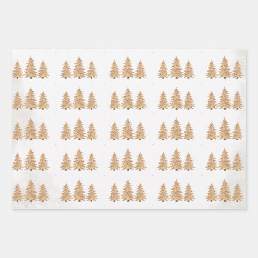 gouden kerstboom inpakpapier vel (Voorkant)
