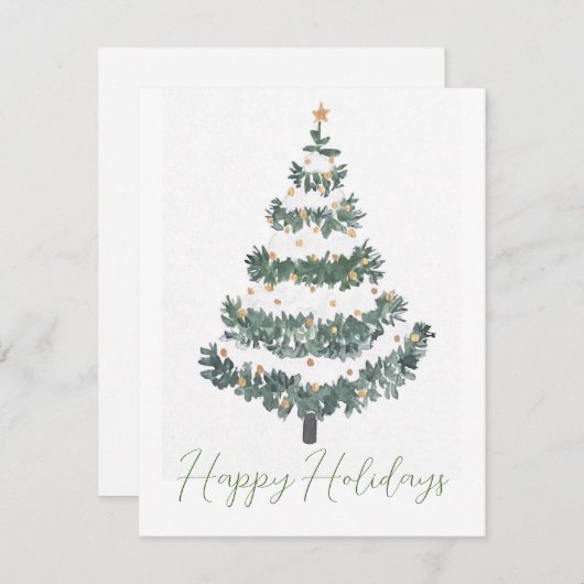 Gouden kerstboom Kaart (Voorkant / Achterkant)