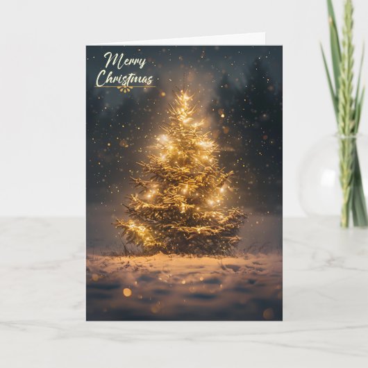 Gouden kerstboom kaart (Voorkant)