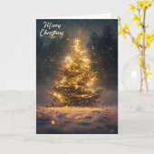 Gouden kerstboom kaart (Gele Bloem)