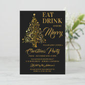 gouden kerstboom kaart (Staand voorkant)