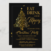 gouden kerstboom kaart (Voorkant / Achterkant)