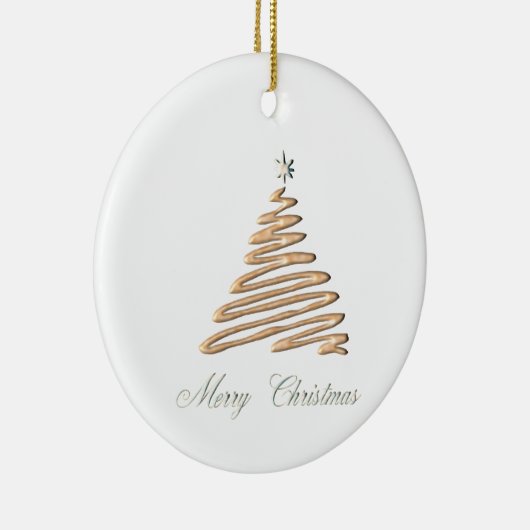 gouden kerstboom keramisch ornament (Rechts)