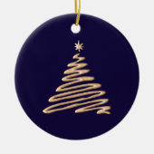 gouden kerstboom keramisch ornament (Voorkant)